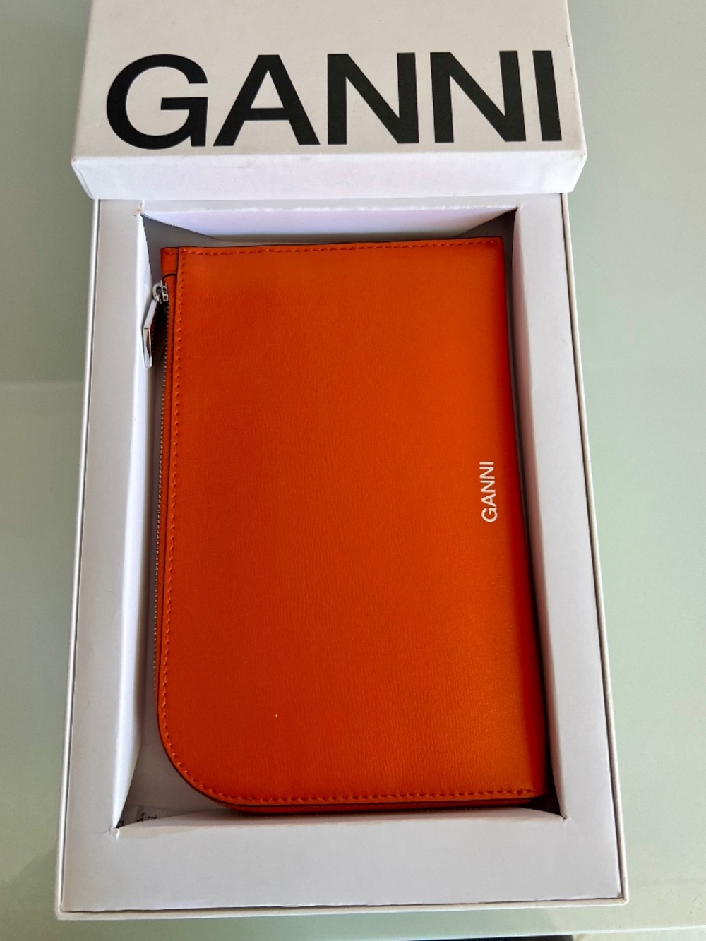 GANNI Dragon Fire Textured Leather Wallet